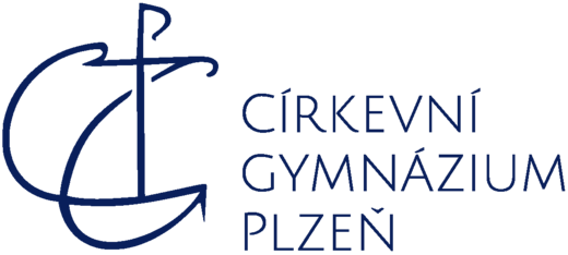 Logo Církevního gymnázia - modré